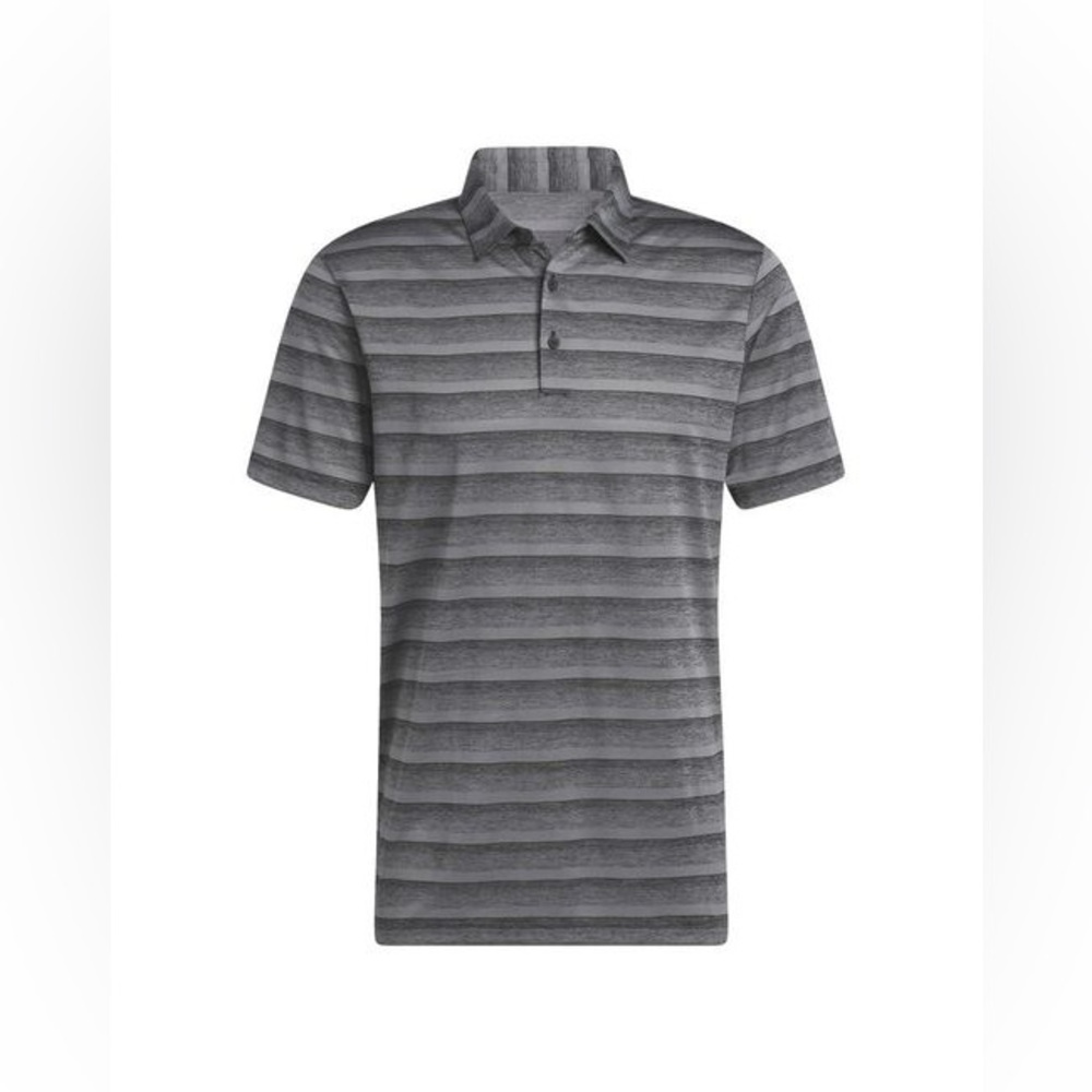 Men's Gray Golf Two Color Stripe Polo Shirt